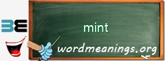 WordMeaning blackboard for mint